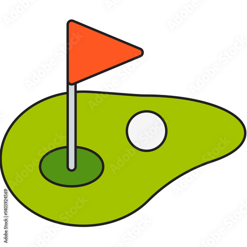 Golfing icon single vector illustration