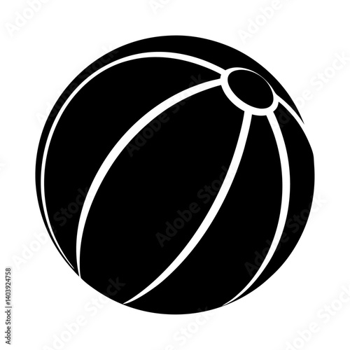 silhouette of a classic beach ball