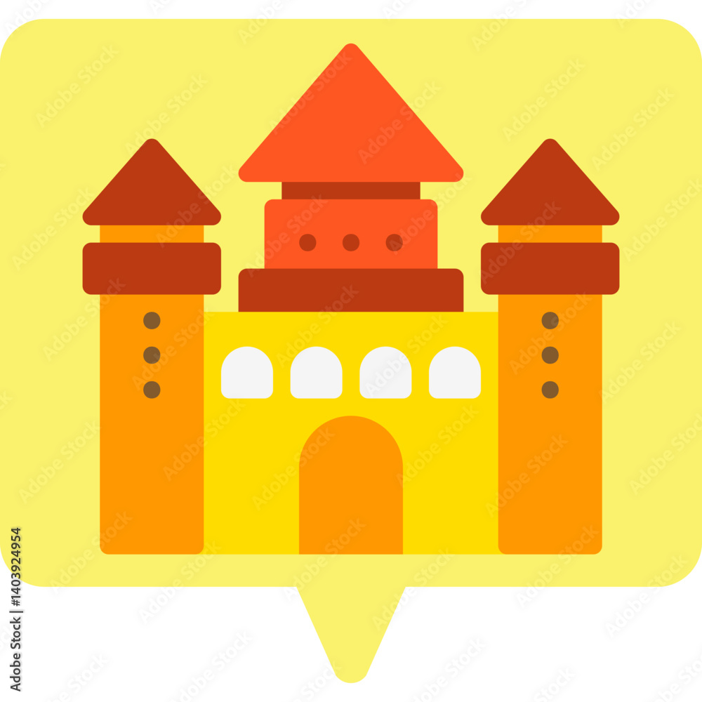 Castle II icon single vector illustration Castle II icon single vector illustration