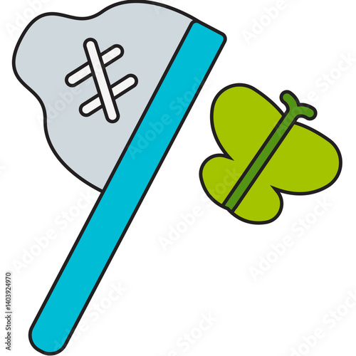 Catch Butterfly icon single vector illustration