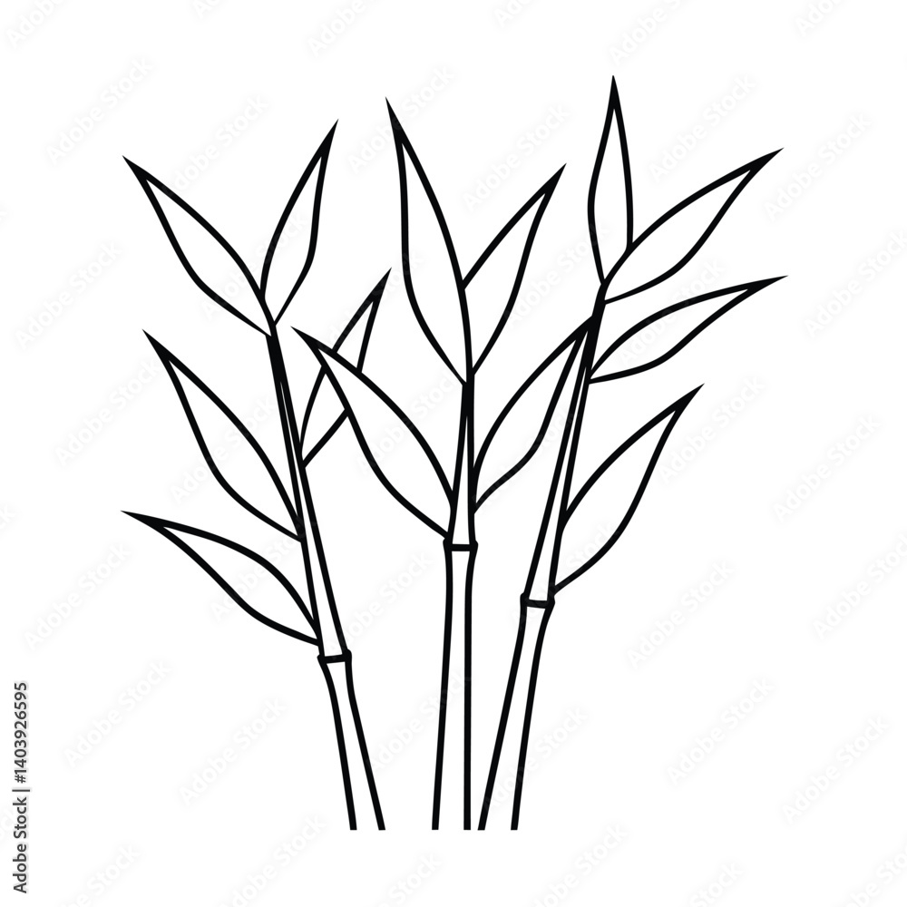 Obraz premium bamboo stalks line art on white background (1).eps