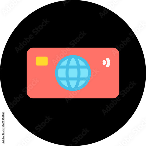 Business debit and credit card icon single vector illustration 
