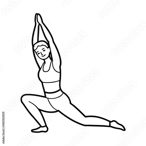 core strengthening yoga pose line art on white bac.eps