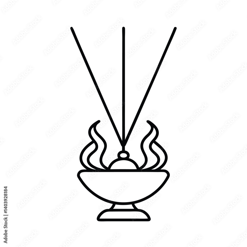 meditation incense line art on white background (1).eps meditation incense line art on white background (1).eps