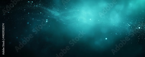 Teal blue green black color gradient background grainy texture effect dark technology abstract banner design, copy space, Generative AI