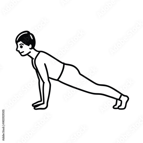 plank pose line art on white background (1).eps