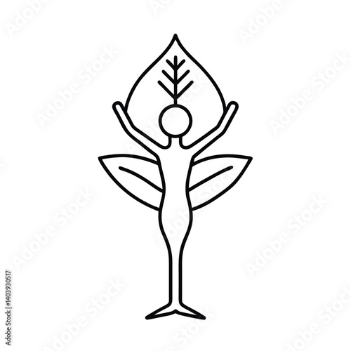 tree pose line art on white background (2).eps
