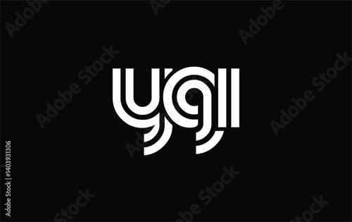 YGI Creative Unique Modern Letter Logo Design. Stylized logo featuring a unique letter design, presenting abstract minimalist aesthetics and modern appeal.