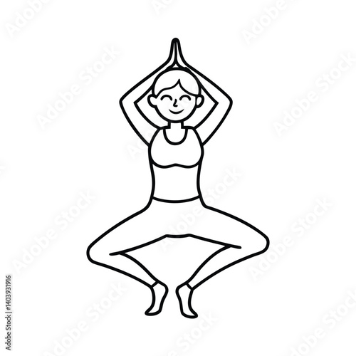 yoga celebration line art on white background (1).eps