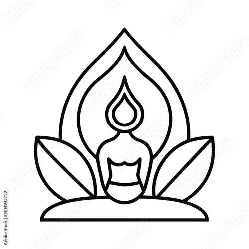 yoga festival design line art on white background.eps