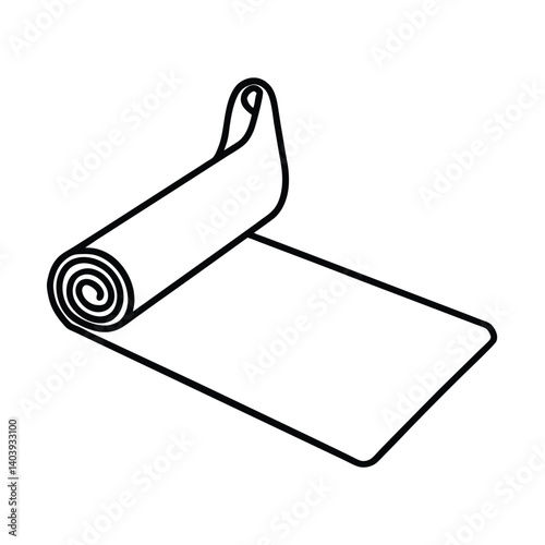 yoga mat line art on white background.eps