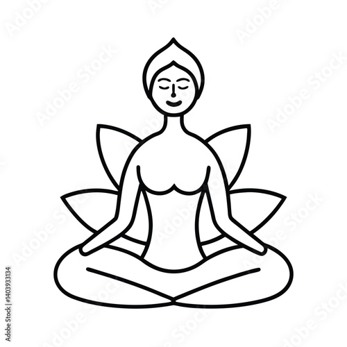 yoga philosophy book line art on white background (1).eps