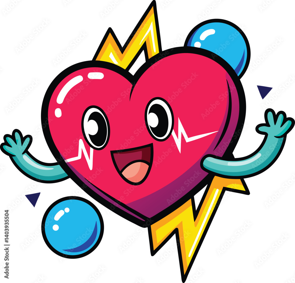 Fototapeta premium Heart beating Animated Stickers