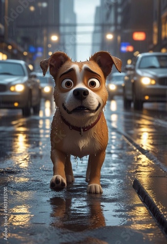 dog in the street