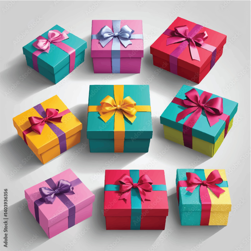 Fototapeta premium Gift boxes vector colorful. (4)