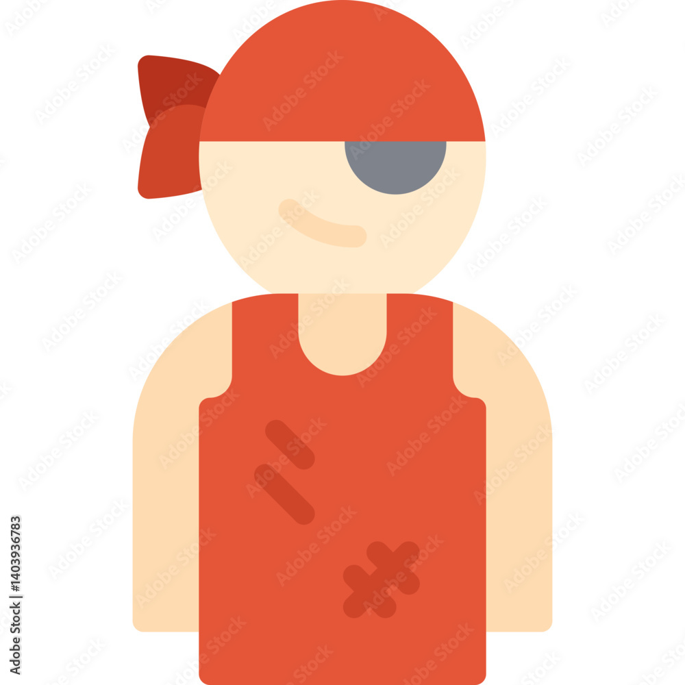 Male Pirate icon single vector illustration Male Pirate icon single vector illustration