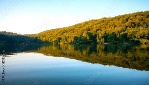 body of water surrounded by a forest