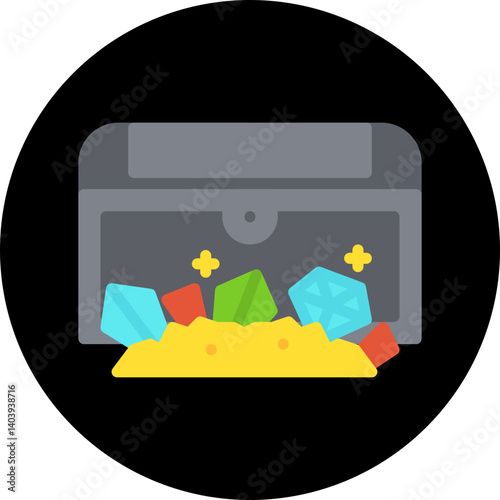 Treasure Chest I icon single vector illustration