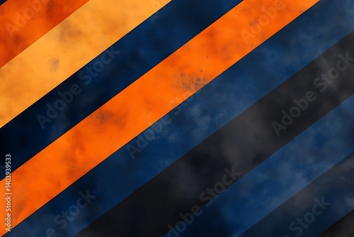 Wallpaper Mural Stylish Orange and Blue Backdrop Featuring Geometric Shapes and Diagonal Lines in a Simple Pattern Torontodigital.ca