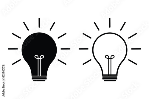 Set of bulb icon collection. Light bulb, idea, bulb symbol vector illustration.