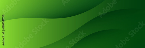 Abstract green banner background. Graphic design banner pattern background template with dynamic curve shapes