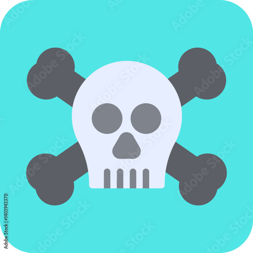 Pirate Skull II icon single vector illustration