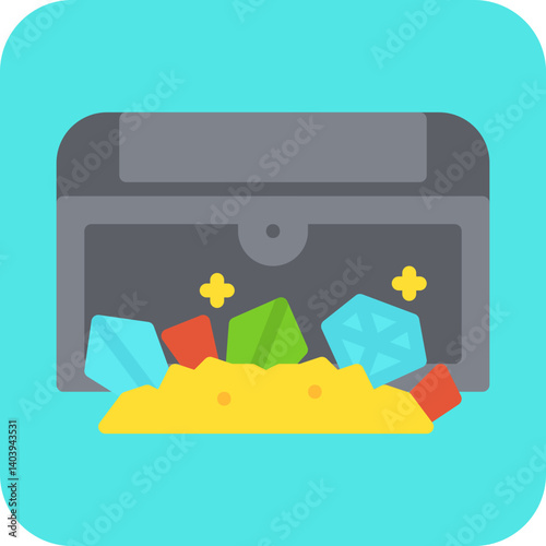 Treasure Chest I icon single vector illustration