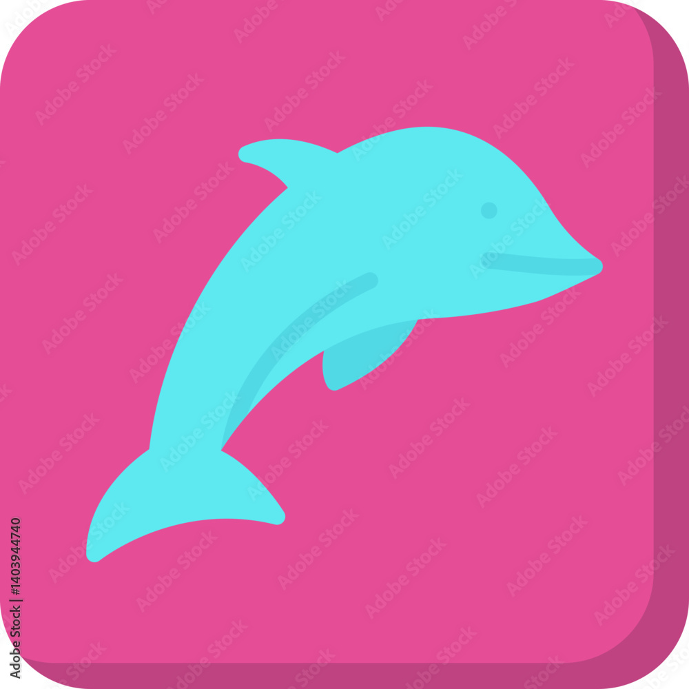 Obraz premium Dolphin icon single vector illustration