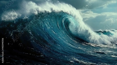 Fototapeta Naklejka Na Ścianę i Meble -  Powerful ocean wave crashing