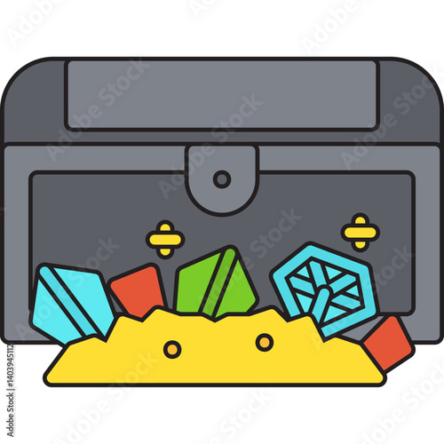 Treasure Chest I icon single vector illustration