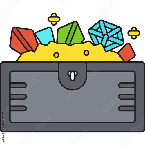 Treasure icon single vector illustration