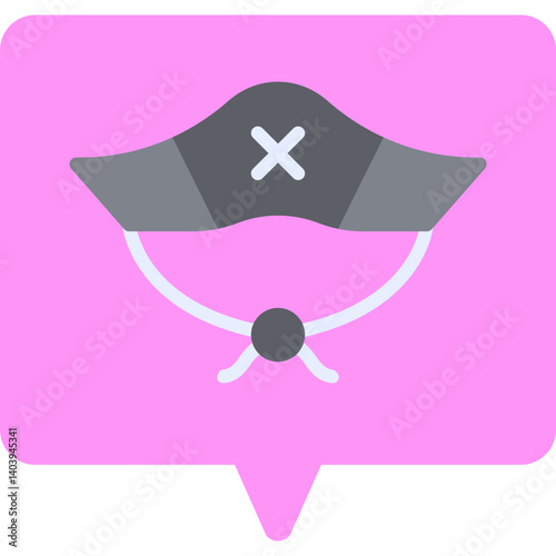 Pirate Hat II icon single vector illustration