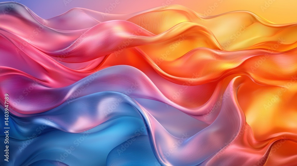 Obraz premium Abstract Colorful Waves: A Digital Art Piece