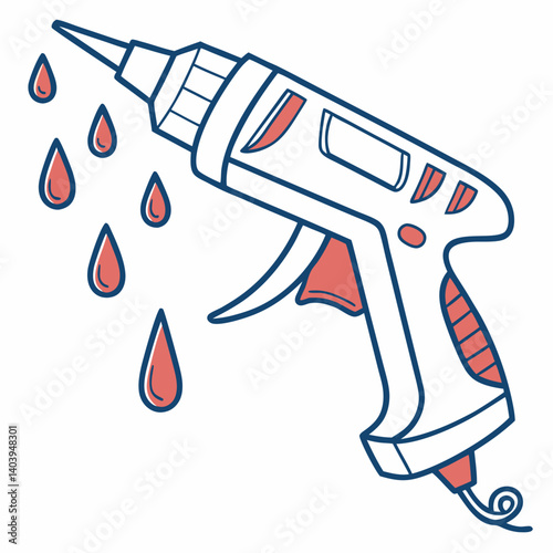 DIY home decor icon of a glue gun with melting glue drops
