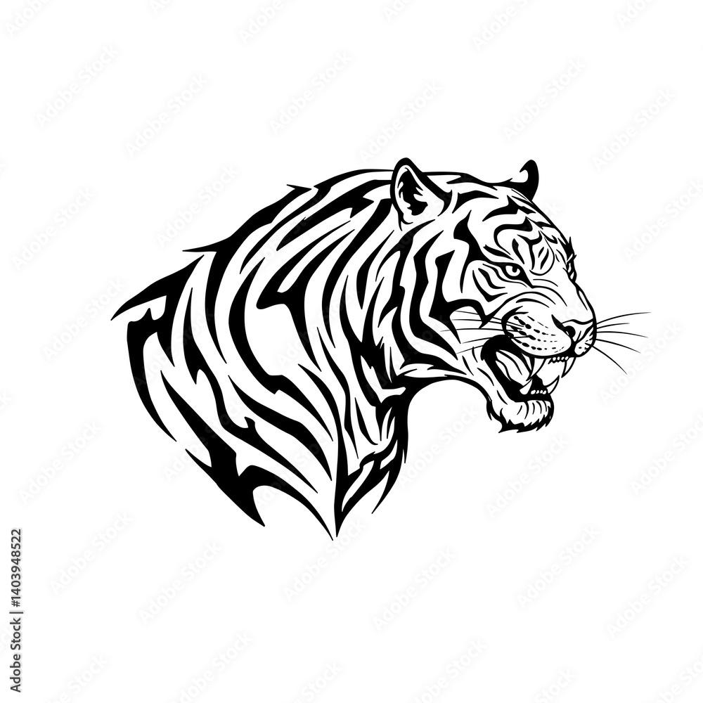 Naklejka premium tiger head vector