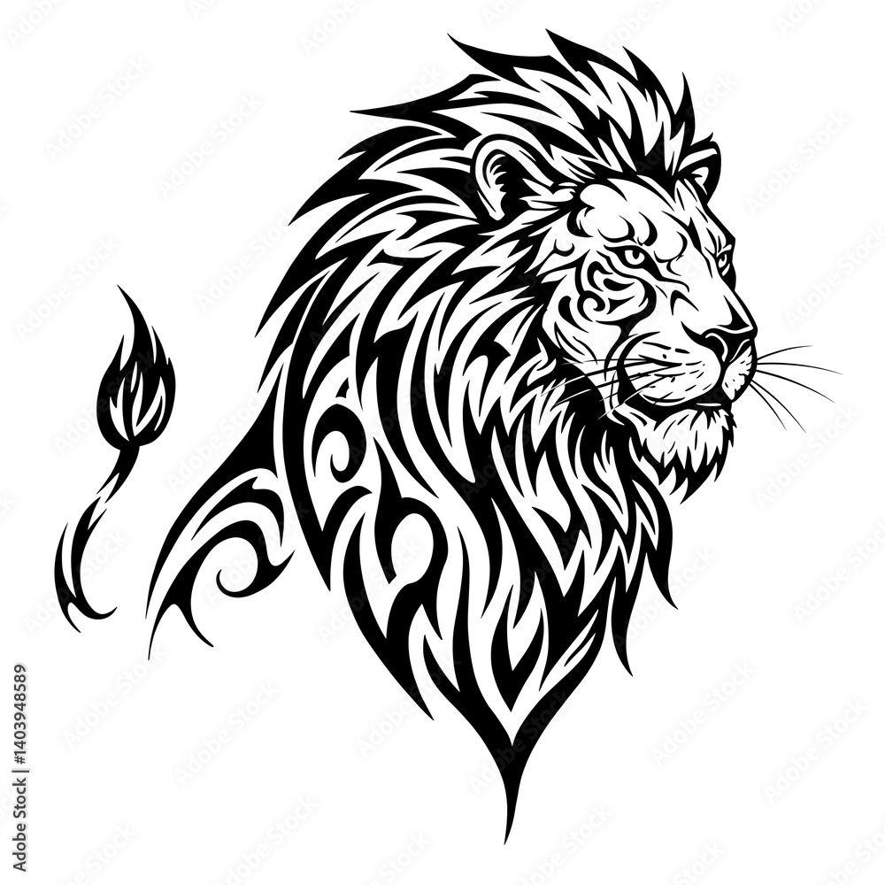 Fototapeta premium lion head tattoo