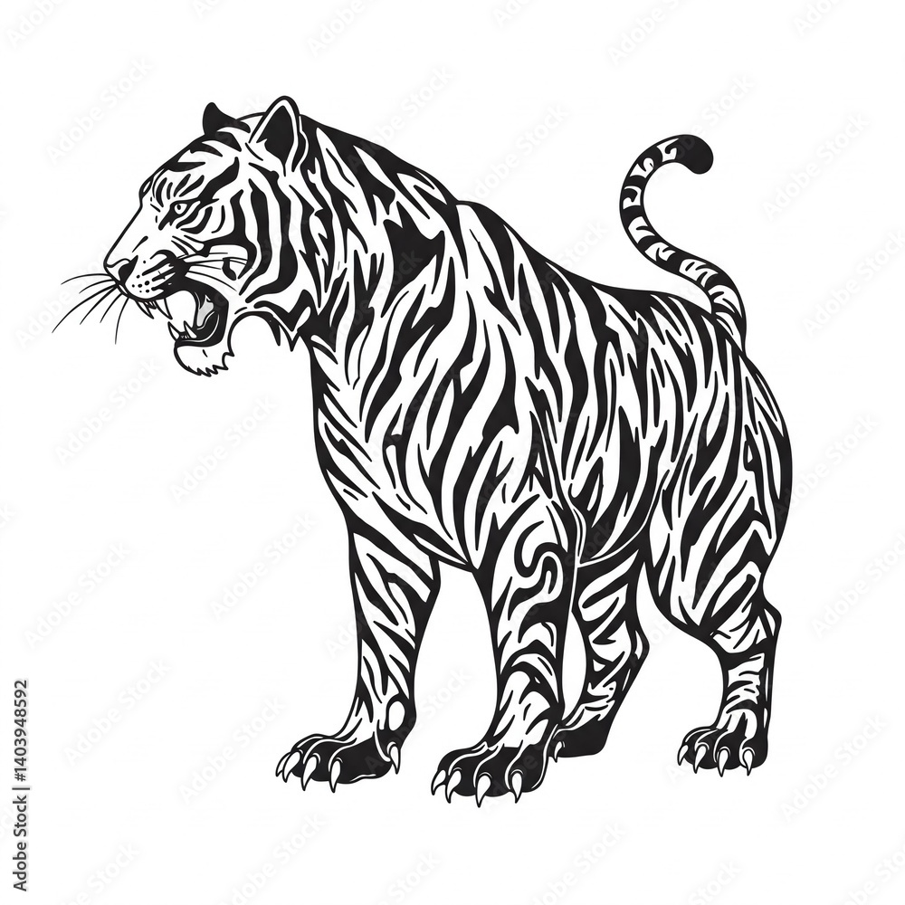 Obraz premium tiger vector illustration