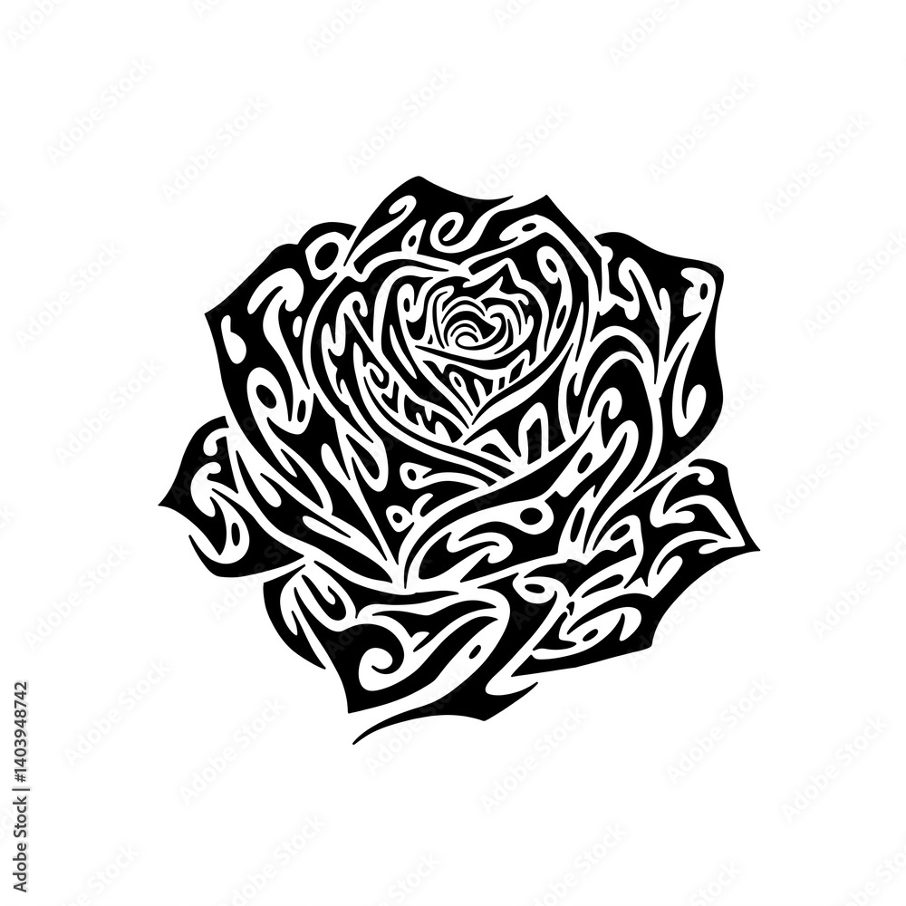 Fototapeta premium rose tattoo design