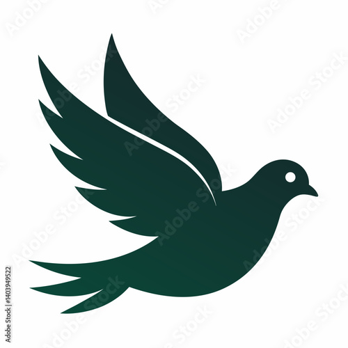 dove with peace sign  Vector icon illustration silhouette Graphics design image white background 
