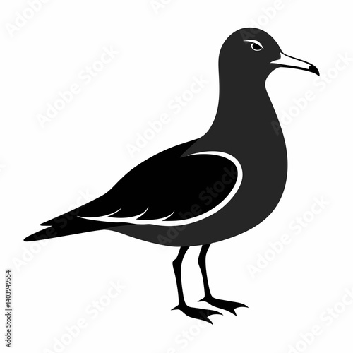 black headed gull  Vector icon illustration silhouette Graphics design image white background 