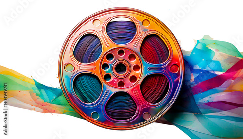 film reel on transparent background