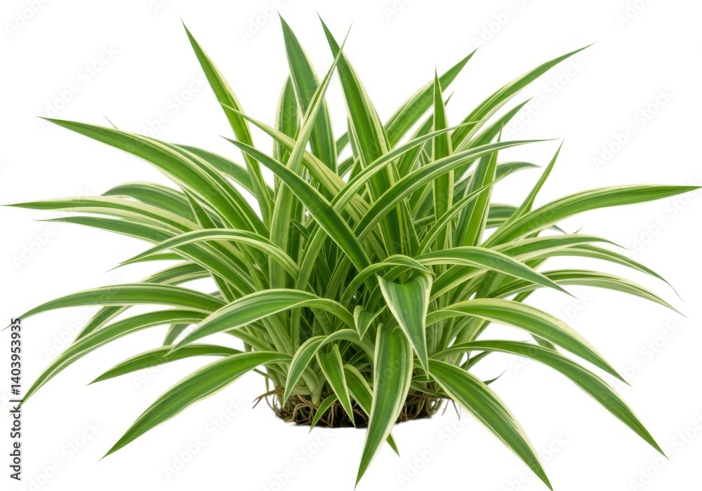 Obraz premium Close up of a spider plant with green and white leaves