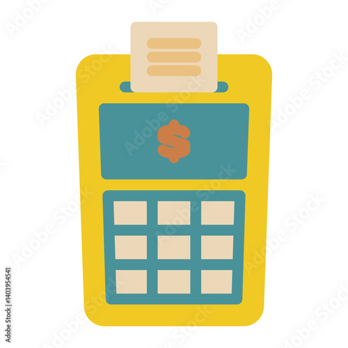 EDC Machine Icon in Flat Style. Color Fill 