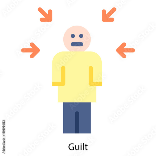 Guilt icon single vector illustration