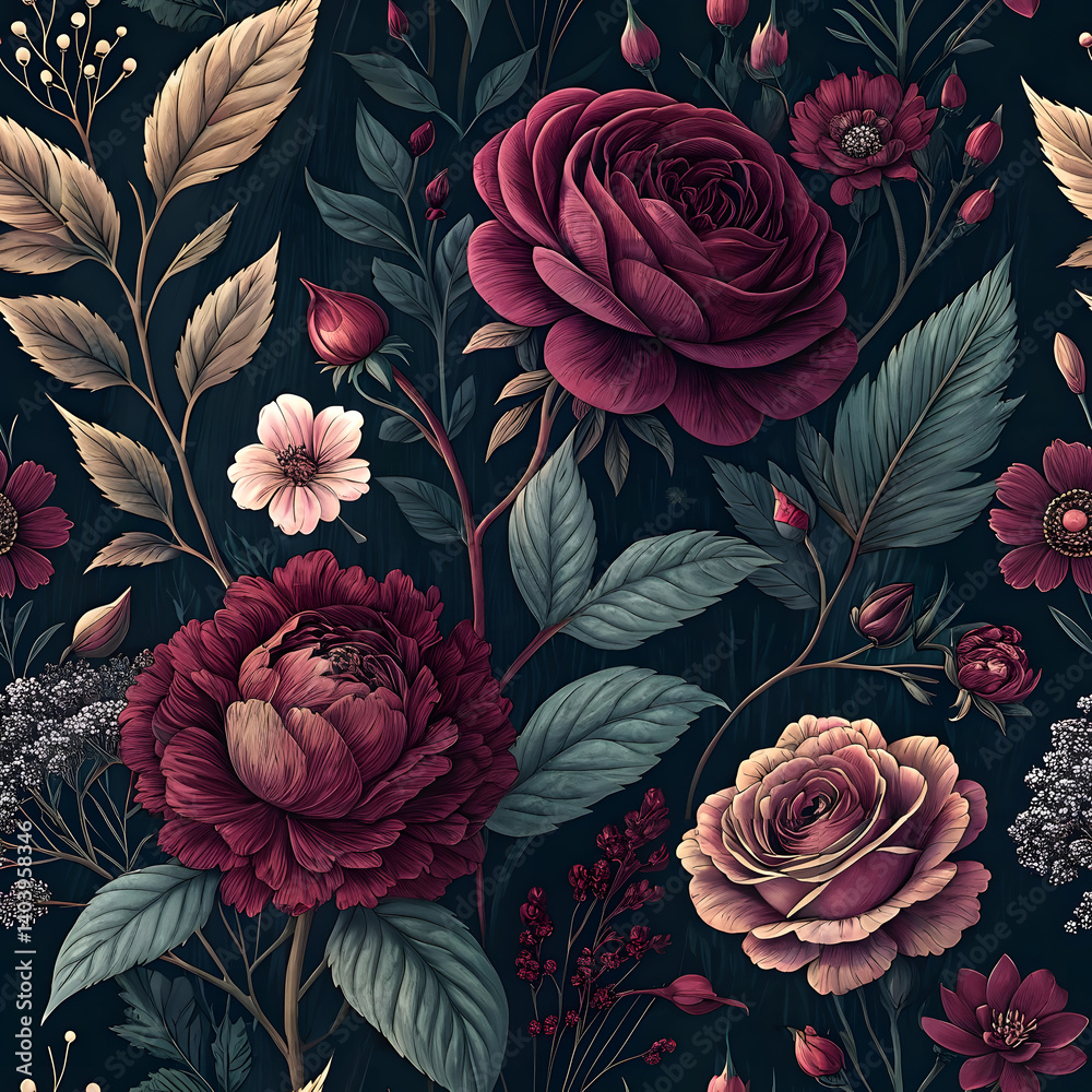 Dark moody roses