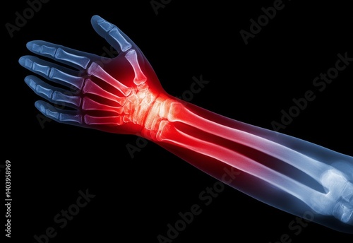 The X-ray revealed a fracture of the forearm, specifically the shaft of the radius and ulna bones