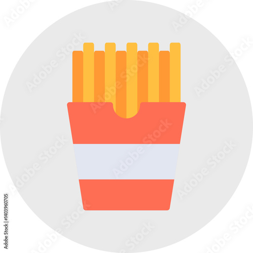 French Fries icon single vector illustration