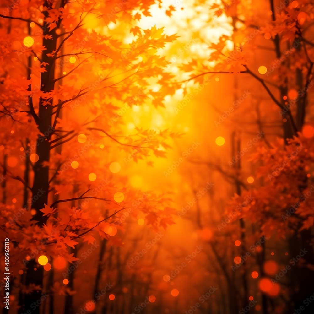 Golden leaves cascade through a sunlit forest, creating a warm and magical autumnal scenery. Golden leaves cascade through a sunlit forest, creating a warm and magical autumnal scenery.