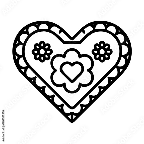 Heart shape with flower design vector, love symbol, decorative heart, floral heart, valentine heart
