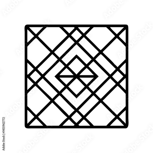 Geometric pattern design black and white square diamond shapes abstract art illustration line work simple drawing